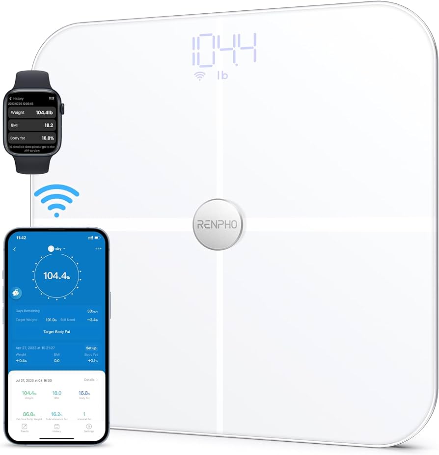 Best Smart Scale For Beginners With User-Friendly App - Renpho Smart Wi-Fi Bluetooth Body Fat Scale-Premium - Healthsoothe